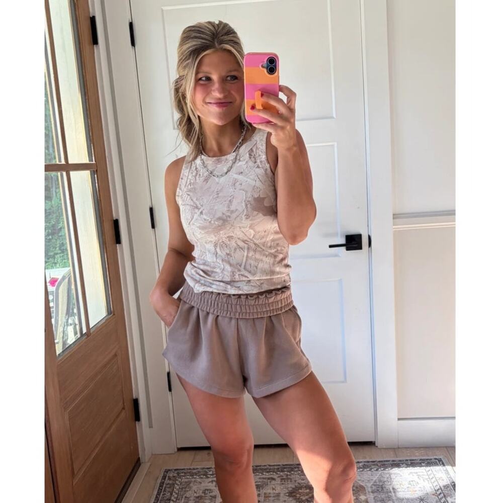 Boutique Cotton Lounge Shorts - Taupe NWT large